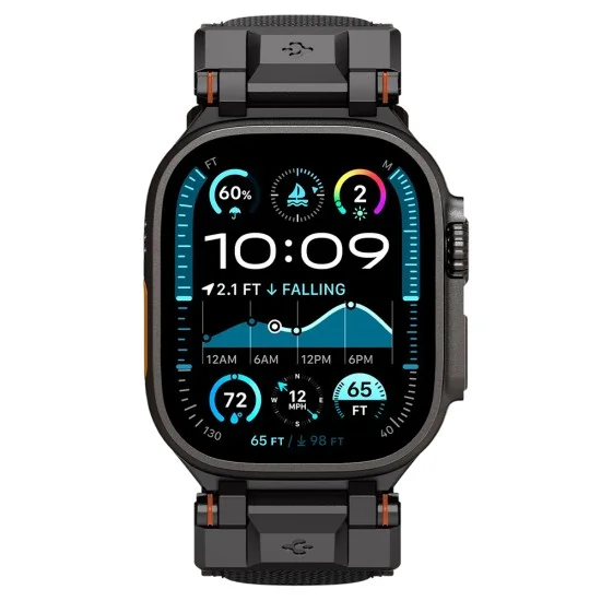 Каишка Spigen - DuraPro Armor (AMP06065) - Apple Watch 12/11/10/9/8/7/SE (3/2/1 Gen)/6/5/4/(44/45mm)/Ultra 4/3/2/1 (46/49mm) - Черен