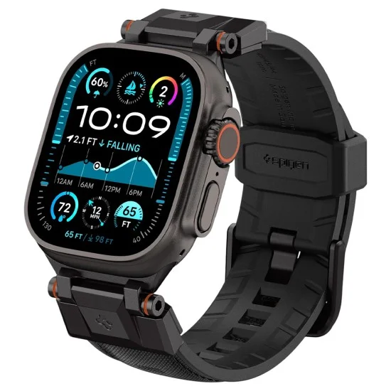 Каишка Spigen - DuraPro Armor (AMP06065) - Apple Watch 12/11/10/9/8/7/SE (3/2/1 Gen)/6/5/4/(44/45mm)/Ultra 4/3/2/1 (46/49mm) - Черен