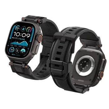 Каишка Spigen - DuraPro Armor (AMP06065) - Apple Watch 12/11/10/9/8/7/SE (3/2/1 Gen)/6/5/4/(44/45mm)/Ultra 4/3/2/1 (46/49mm) - Черен