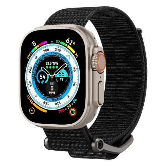 Каишка Spigen - DuraPro Flex (AMP02465) - Apple Watch 12/11/10/9/8/7/SE (3/2/1 Gen)/6/5/4/(44/45mm)/ Ultra 4/3/2/1 (46/49mm) - Черен