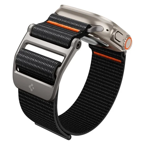 Каишка Spigen DuraPro Flex (AMP05981) - Apple Watch 12 / 11 / 10 / 9 / 8 / 7 / SE (3/2/1 Gen) / 6 / 5 / 4 / (44/45mm) / Ultra 4 / 3 / 2 / 1 (46/49mm) - Черен