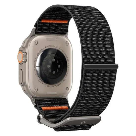 Каишка Spigen DuraPro Flex (AMP05981) - Apple Watch 12 / 11 / 10 / 9 / 8 / 7 / SE (3/2/1 Gen) / 6 / 5 / 4 / (44/45mm) / Ultra 4 / 3 / 2 / 1 (46/49mm) - Черен