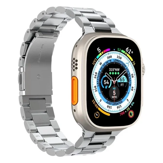 Каишка Spigen - Modern Fit 316L (AMP06356) - Apple Watch 12/11/10/9/8/7/SE (3/2/1 Gen)/6/5/4/ Ultra 4/3/2/1 (44/45/46/49mm) - Сребърен