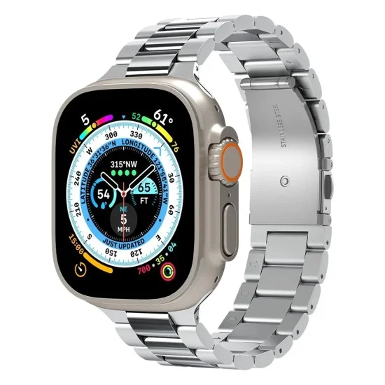 Каишка Spigen - Modern Fit 316L (AMP06356) - Apple Watch 12/11/10/9/8/7/SE (3/2/1 Gen)/6/5/4/ Ultra 4/3/2/1 (44/45/46/49mm) - Сребърен