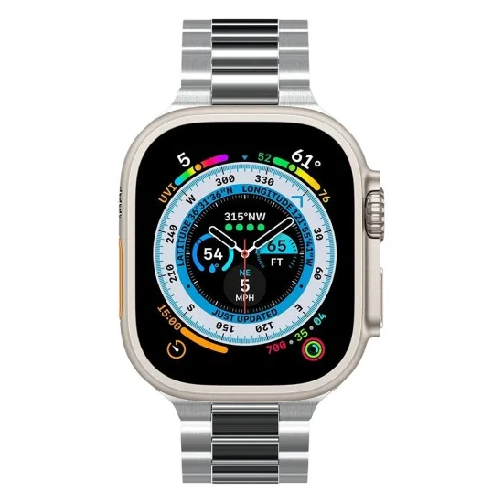 Каишка Spigen - Modern Fit 316L (AMP06356) - Apple Watch 12/11/10/9/8/7/SE (3/2/1 Gen)/6/5/4/ Ultra 4/3/2/1 (44/45/46/49mm) - Сребърен