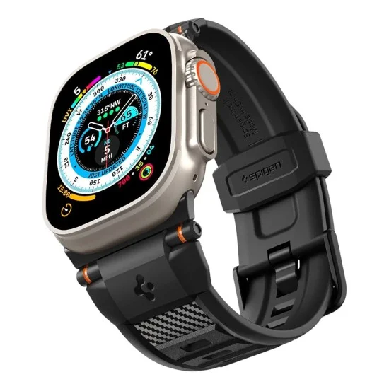 Каишка Spigen - Rugged Band Ultra (AMP07105) - Apple Watch 12/11/10/9/8/7/SE (3/2/1 Gen)/6/5/4/Ultra 4/3/2/1 (44/45/46/49mm) - Черен