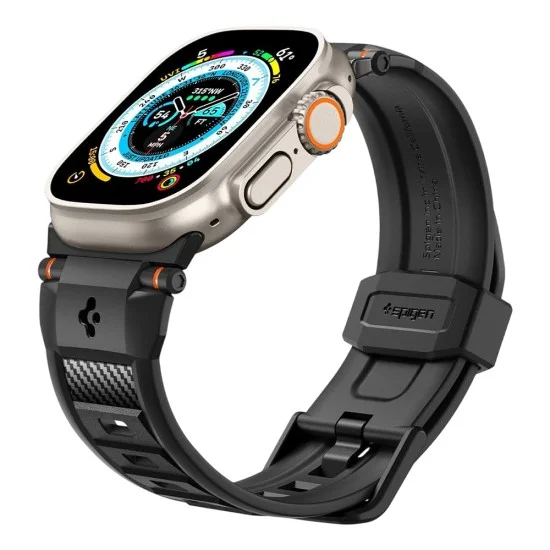 Каишка Spigen - Rugged Band Ultra (AMP07105) - Apple Watch 12/11/10/9/8/7/SE (3/2/1 Gen)/6/5/4/Ultra 4/3/2/1 (44/45/46/49mm) - Черен