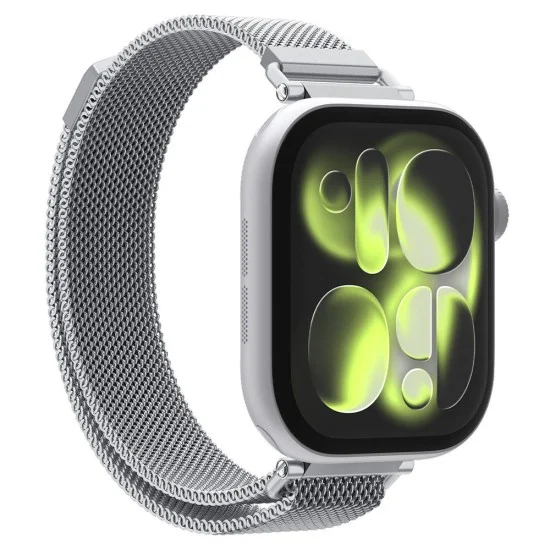 Каишка Spigen - WBM4 Series (AMP10498) - Apple Watch 12 (42mm) 11/10 (42mm) 9/8/7 (41mm)/SE (3nd/2nd/1st Gen)/6/5/4 (40mm) - Сребърен