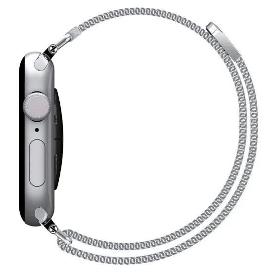 Каишка Spigen - WBM4 Series (AMP10498) - Apple Watch 12 (42mm) 11/10 (42mm) 9/8/7 (41mm)/SE (3nd/2nd/1st Gen)/6/5/4 (40mm) - Сребърен