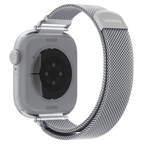 Каишка Spigen - WBM4 Series (AMP10498) - Apple Watch 12 (42mm) 11/10 (42mm) 9/8/7 (41mm)/SE (3nd/2nd/1st Gen)/6/5/4 (40mm) - Сребърен