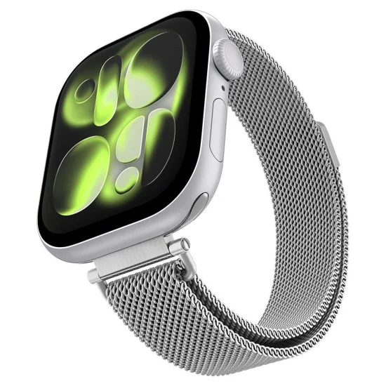 Каишка Spigen - WBM4 Series (AMP10498) - Apple Watch 12 (42mm) 11/10 (42mm) 9/8/7 (41mm)/SE (3nd/2nd/1st Gen)/6/5/4 (40mm) - Сребърен