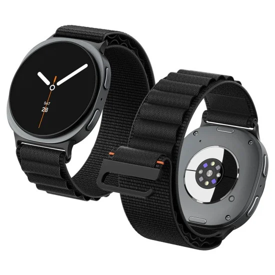 Каишка Spigen Watchband WBF1 (AMP11607) - Samsung Galaxy Watch9 / Watch8 (40mm/44mm) / Watch8 Classic - Черен