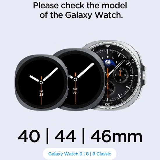 Каишка Spigen Watchband WBF1 (AMP11607) - Samsung Galaxy Watch9 / Watch8 (40mm/44mm) / Watch8 Classic - Черен