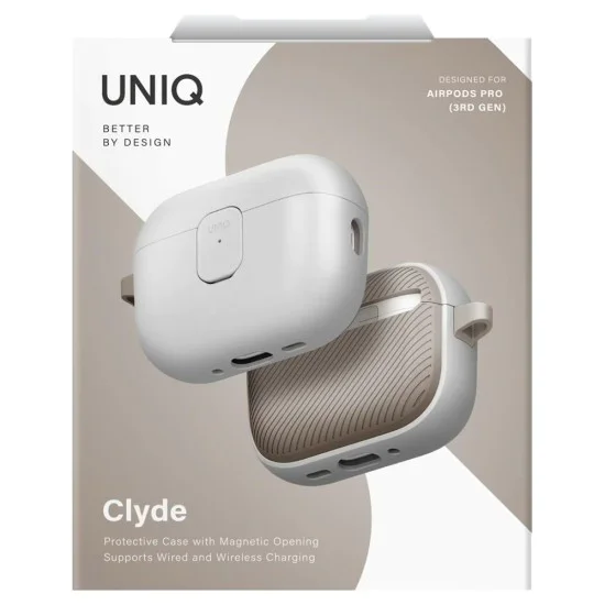 Калъф за AirPods Pro 3 - UNIQ Clyde Series - Сив / Бежов