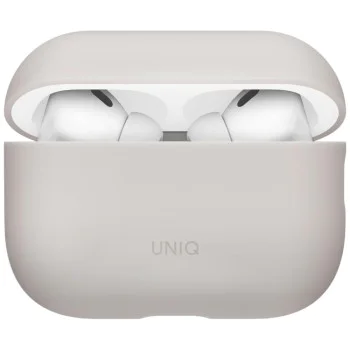 Калъф за AirPods Pro 3 - UNIQ Lino Hybrid Liquid Silicon - Бежов (Beige Ivory)