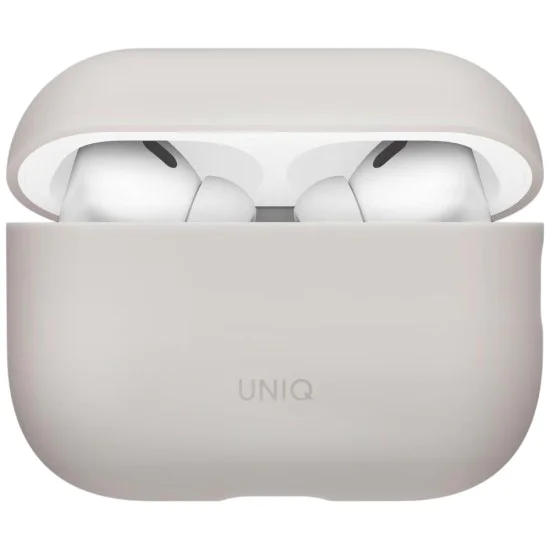 Калъф за AirPods Pro 3 - UNIQ Lino Hybrid Liquid Silicon - Бежов (Beige Ivory)