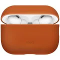 Калъф за AirPods Pro 3 - UNIQ Lino Hybrid Liquid Silicon - Оранжев (Sunset Orange)