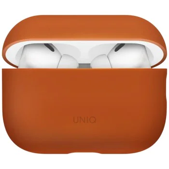 Калъф за AirPods Pro 3 - UNIQ Lino Hybrid Liquid Silicon - Оранжев (Sunset Orange)