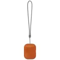 Калъф за AirPods Pro 3 - UNIQ Lino Hybrid Liquid Silicon - Оранжев (Sunset Orange)