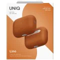 Калъф за AirPods Pro 3 - UNIQ Lino Hybrid Liquid Silicon - Оранжев (Sunset Orange)