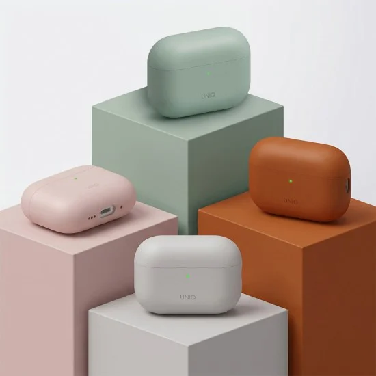 Калъф за AirPods Pro 3 - UNIQ Lino Hybrid Liquid Silicon - Розов (Blush Pink)