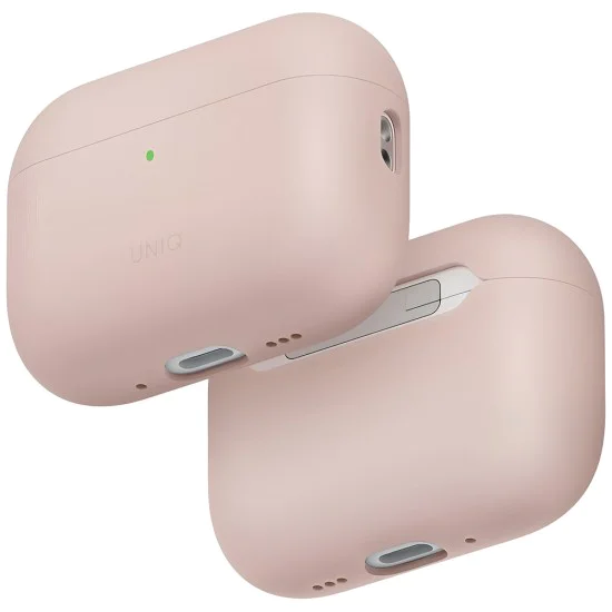 Калъф за AirPods Pro 3 - UNIQ Lino Hybrid Liquid Silicon - Розов (Blush Pink)
