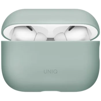 Калъф за AirPods Pro 3 - UNIQ Lino Hybrid Liquid Silicon - Зелен (Iceplant Green)