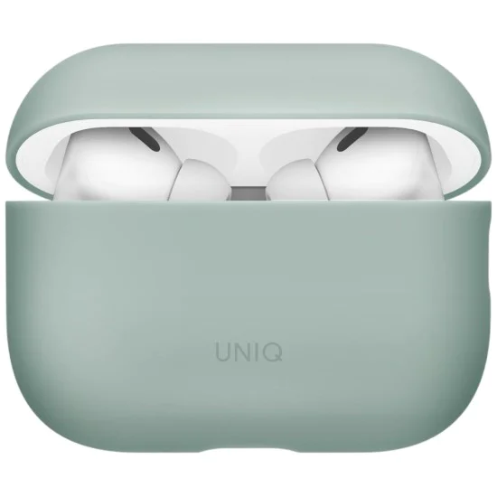 Калъф за AirPods Pro 3 - UNIQ Lino Hybrid Liquid Silicon - Зелен (Iceplant Green)