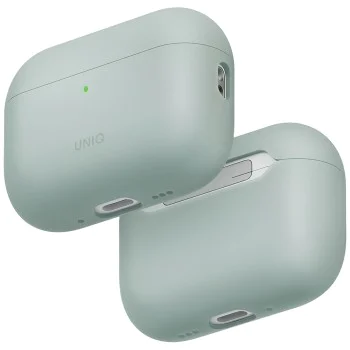 Калъф за AirPods Pro 3 - UNIQ Lino Hybrid Liquid Silicon - Зелен (Iceplant Green)