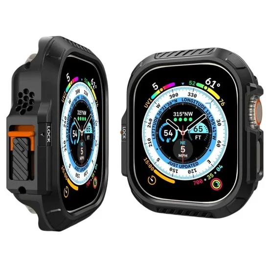 Калъф за Apple Watch Ultra 4 / 3 / 2 / 1 (49mm) - Lock Fit (ACS06208) - Spigen - Черен