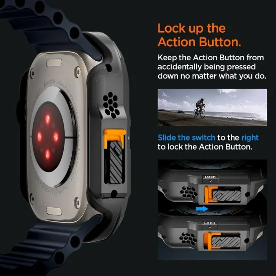 Калъф за Apple Watch Ultra 4 / 3 / 2 / 1 (49mm) - Lock Fit (ACS06208) - Spigen - Черен