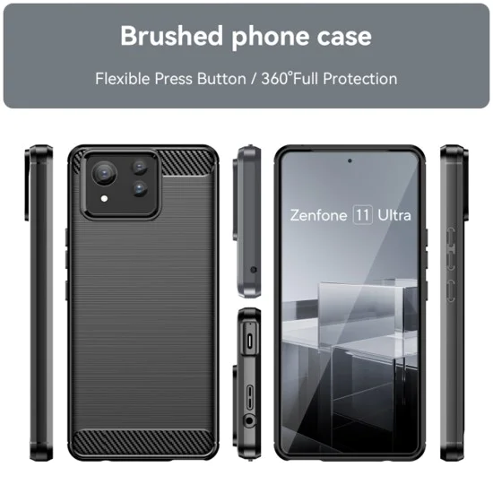 Калъф за Asus Zenfone 11 Ultra - Carbon Silicone - Черен