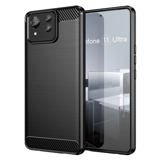 Калъф за Asus Zenfone 11 Ultra - Carbon Silicone - Черен