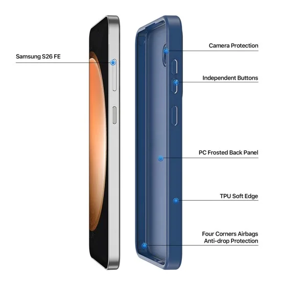 Калъф Dux Ducis - Yind MagSafe Series - Samsung Galaxy S26 FE / Samsung Galaxy S25 FE - Тъмносин
