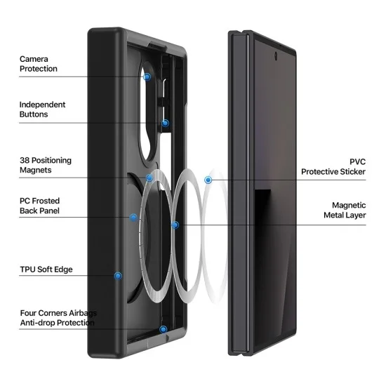 Калъф Dux Ducis - Yind MagSafe Series - Samsung Galaxy Z Fold8 - Черен
