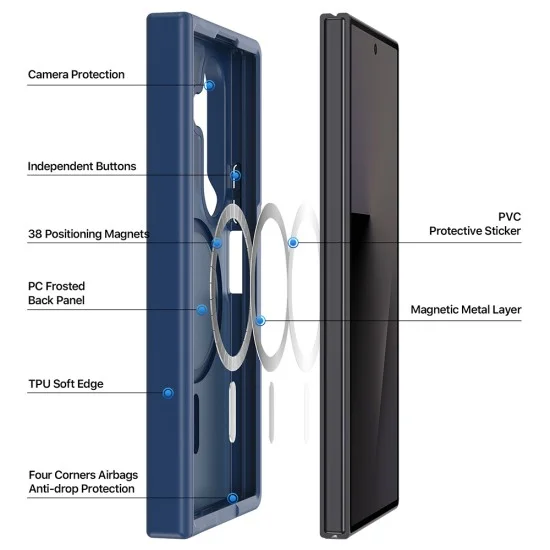 Калъф Dux Ducis - Yind MagSafe Series - Samsung Galaxy Z Fold8 Ultra / Samsung Galaxy Z Fold7 - Черен