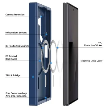 Калъф Dux Ducis - Yind MagSafe Series - Samsung Galaxy Z Fold8 Ultra / Samsung Galaxy Z Fold7 - Сив