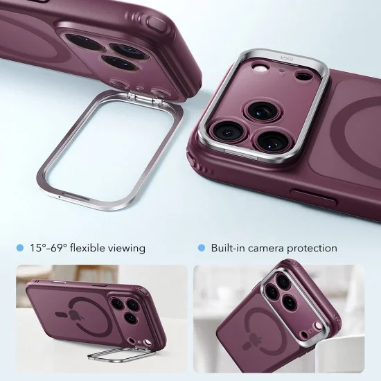 Калъф ESR Classic Hybrid HaloLock Kickstand - iPhone 18 Pro Max / iPhone 17 Pro Max - Матово бордо