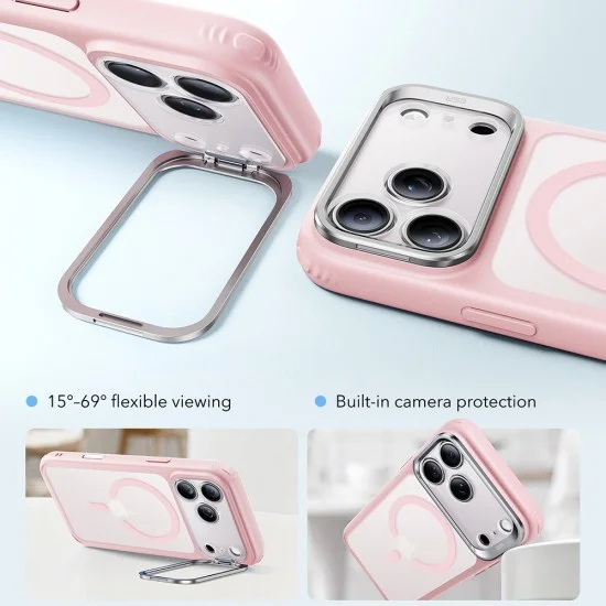 Калъф ESR Classic Hybrid HaloLock Kickstand - iPhone 18 Pro Max / iPhone 17 Pro Max - Матово розов