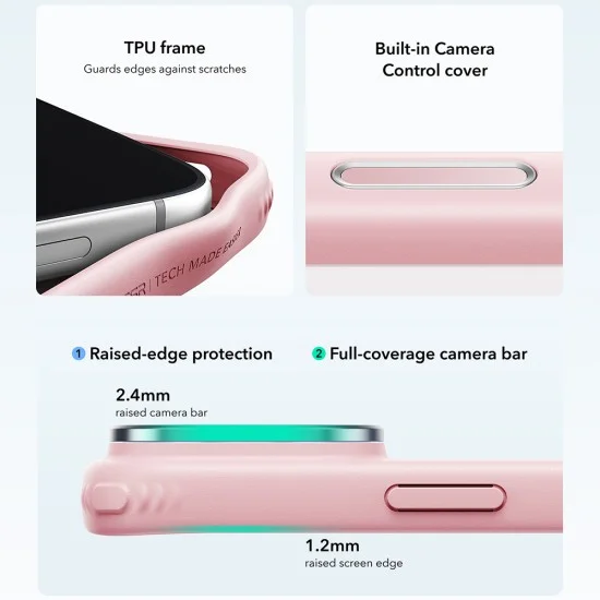 Калъф ESR Classic Hybrid HaloLock Kickstand - iPhone 18 Pro Max / iPhone 17 Pro Max - Матово розов