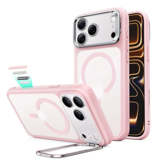 Калъф ESR Classic Hybrid HaloLock Kickstand - iPhone 18 Pro Max / iPhone 17 Pro Max - Матово розов
