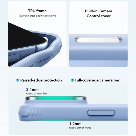 Калъф ESR Classic Hybrid HaloLock Kickstand - iPhone 18 Pro Max / iPhone 17 Pro Max - Матово светло син