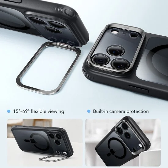 Калъф ESR Classic Hybrid HaloLock Kickstand - iPhone 18 Pro Max / iPhone 17 Pro Max - Прозрачно черен