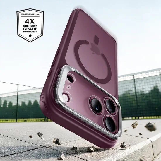 Калъф ESR Classic Hybrid HaloLock Kickstand - iPhone 18 Pro / iPhone 17 Pro - Матово бордо