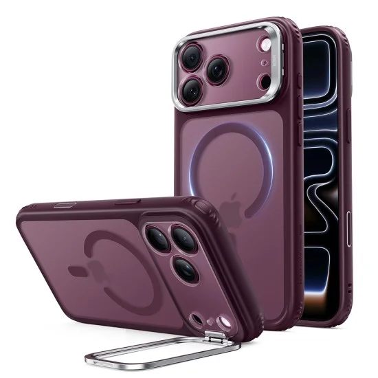 Калъф ESR Classic Hybrid HaloLock Kickstand - iPhone 18 Pro / iPhone 17 Pro - Матово бордо