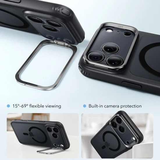 Калъф ESR Classic Hybrid HaloLock Kickstand - iPhone 18 Pro / iPhone 17 Pro - Матово черен