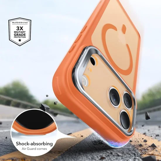 Калъф ESR Classic Hybrid HaloLock Kickstand - iPhone 18 Pro / iPhone 17 Pro - Матово оранжев