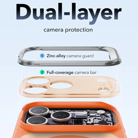 Калъф ESR Classic Hybrid HaloLock Kickstand - iPhone 18 Pro / iPhone 17 Pro - Матово оранжев