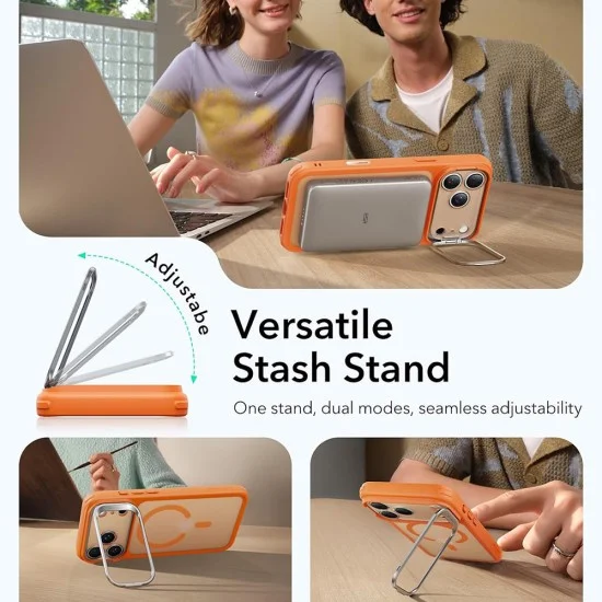 Калъф ESR Classic Hybrid HaloLock Kickstand - iPhone 18 Pro / iPhone 17 Pro - Матово оранжев