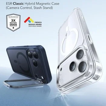 Калъф ESR Classic Hybrid HaloLock Kickstand - iPhone 18 Pro / iPhone 17 Pro - Матово син
